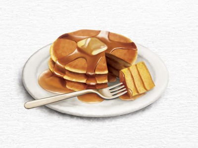 food illustration by joe condon of pancakes