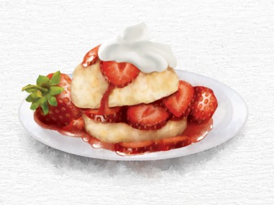food illustration by joe condon of strawberry shortcake